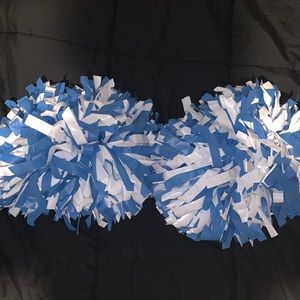 Blue and white cheerleading Pom poms!
